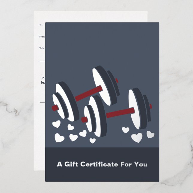 Corporate Fitness Dumbbell Foil Gift Card (Front/Back)