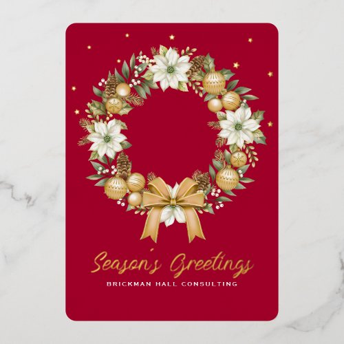 Corporate Foil Holiday Red Card