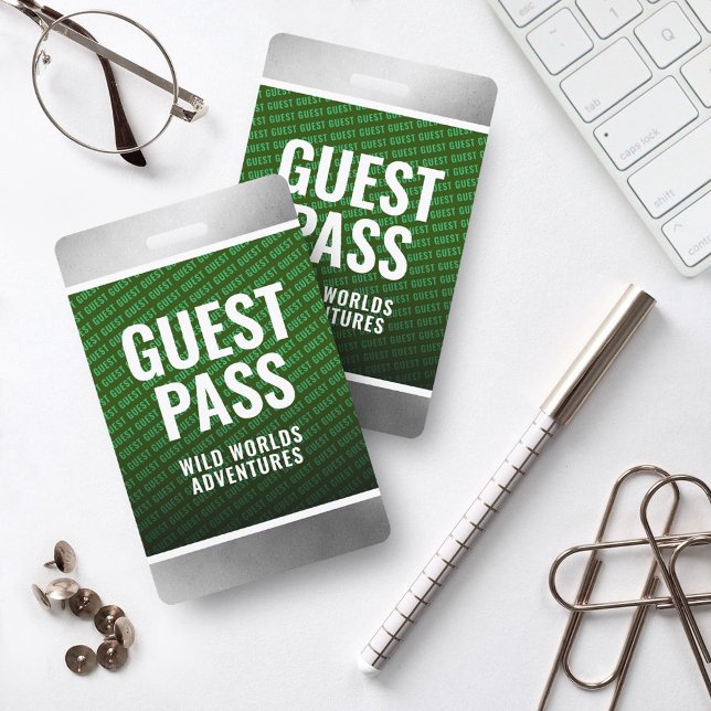Corporate Forest Green & Steel Guest Pass Badge (Creator Uploaded)