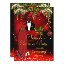 Corporate Formal Christmas Holiday Party Red  Invitation