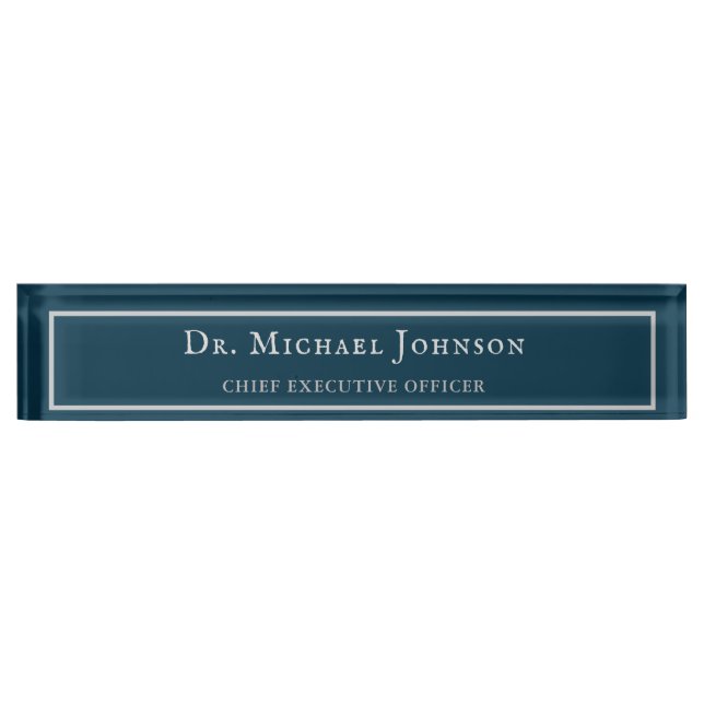 corporate formal Dr PhD graduate any title CEO Desk Name Plate (Front)