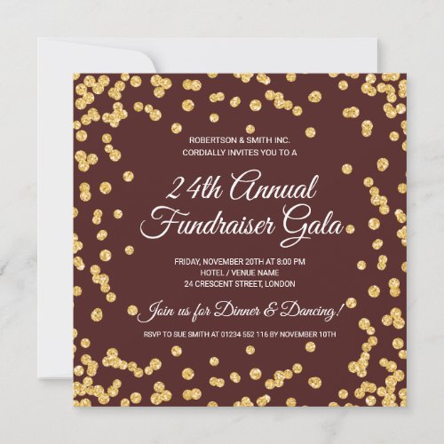 Corporate Fundraiser Gold Glitter Confetti Marsala