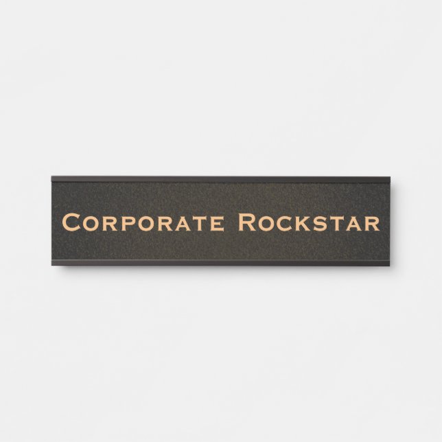 Corporate Funny Black Office Door Sign (Front)