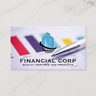 Corporate Global Logo Charts Business Card