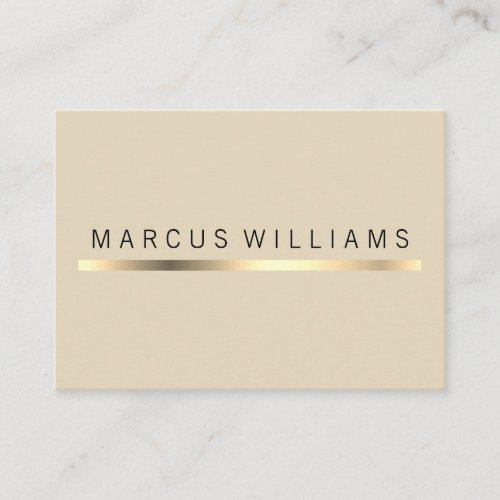 Corporate Gold Bar Accent  Beige Business Card