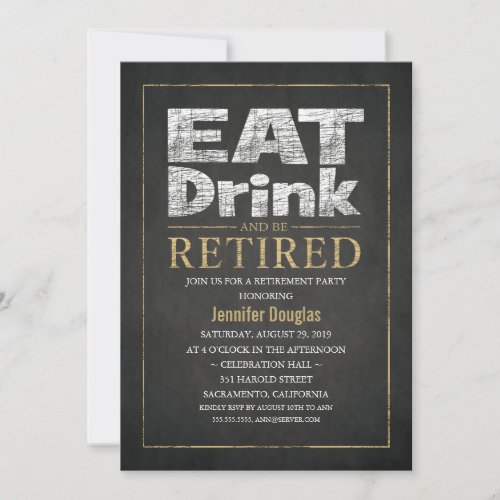 Corporate Gold Effect Funny Retirement Party
