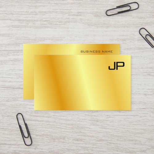 Corporate Gold Look Modern Monogram Elegant Business Card