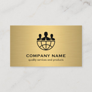 Corporate / Gold Metallic / Global Icon Business Card