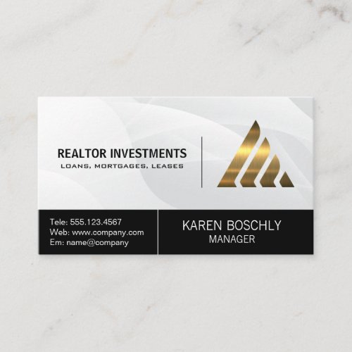 Corporate Gold Metallic Logo  Commercial Finance  Business Card