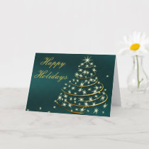 corporate gold tree happy holidays card