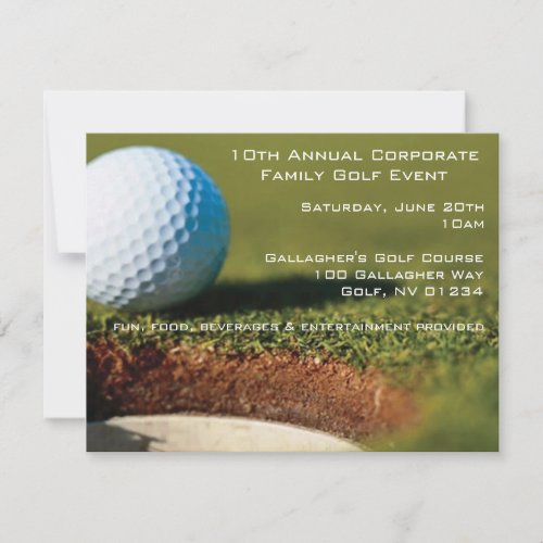 Corporate Golf Event Invitations