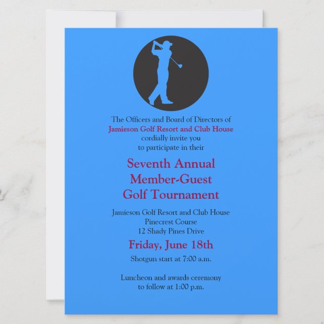 Corporate Golf Tournament Invitation (Front)