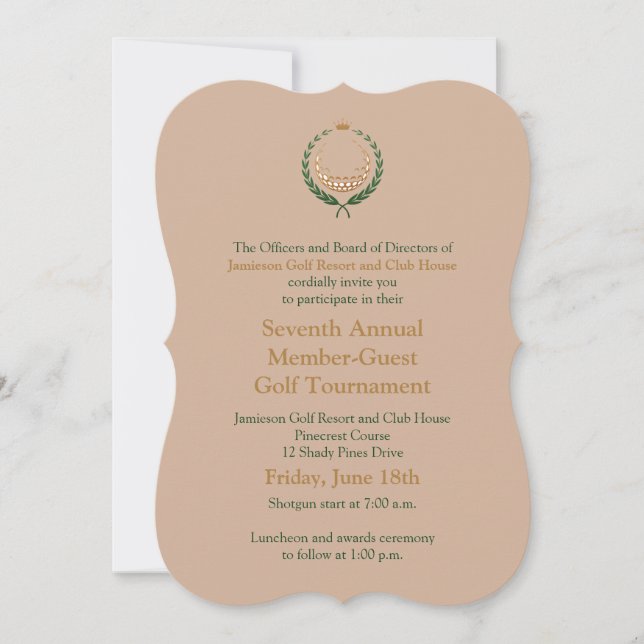Corporate Golf Tournament Invitation (Front)