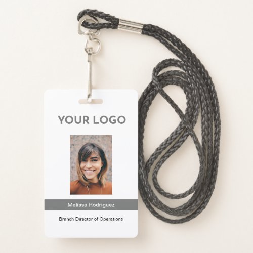 Corporate Gray Employee Photo ID Badge