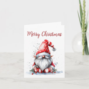 Corporate Happy Holidays Gnome Folded Greeting Card