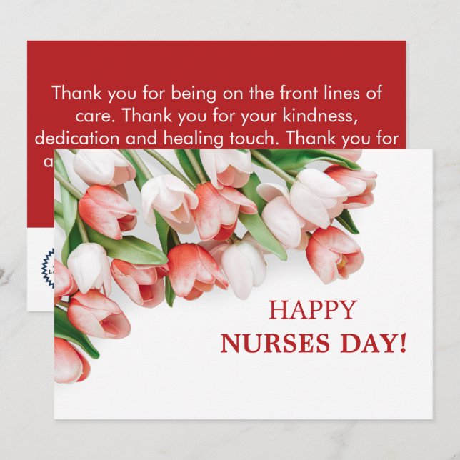 Corporate  Happy Nurses Day Floral Greeting Card (Front/Back)