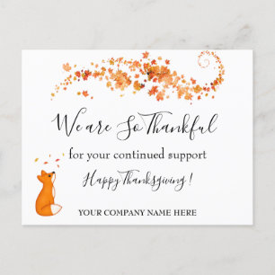 Corporate Happy Thanksgiving Holiday Postcard