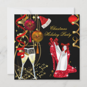 Corporate Holiday Christmas Party Champagne Invitation