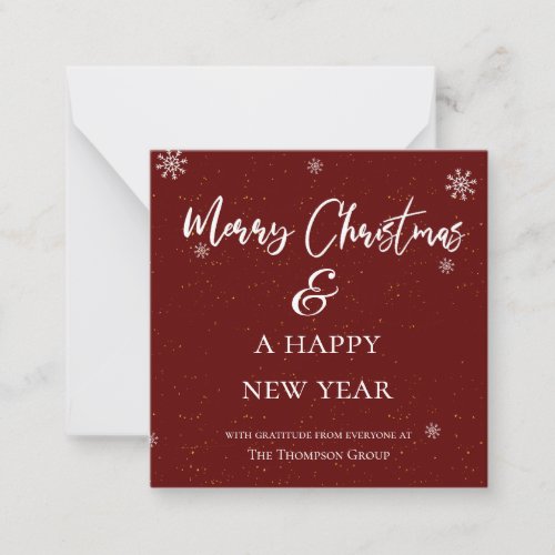 Corporate Holiday Merry Christmas  Happy New Year Note Card