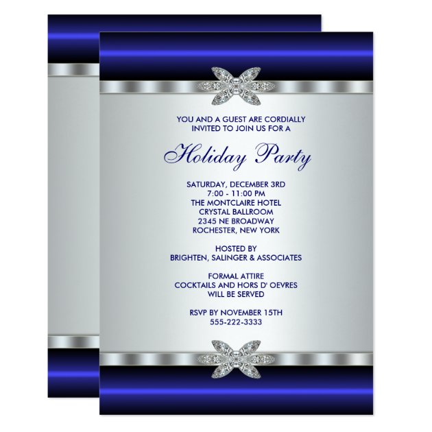 Corporate Holiday Party Invitations Blue Event