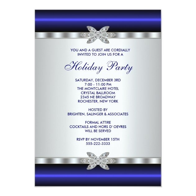 Corporate Holiday Party Invitations Blue Event