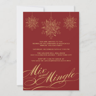 Corporate Holiday Party - Mix & Mingle Ornaments Invitation