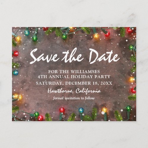 Corporate Holiday Party Save the Date Invitation Postcard