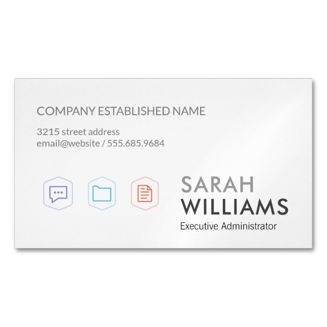 Corporate Icons Business Card Magnet (Front)