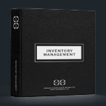 Corporate Inventory Management Book Black Leather 3 Ring Binder<br><div class="desc">Stay organized with this stylish and functional Corporate Inventory Management Book. A professional minimalist design on a black leather print background, it features a 3 ring binder to hold important documents and keep them secure. Whether you're managing inventory for a small business or a large corporation, this binder is a...</div>