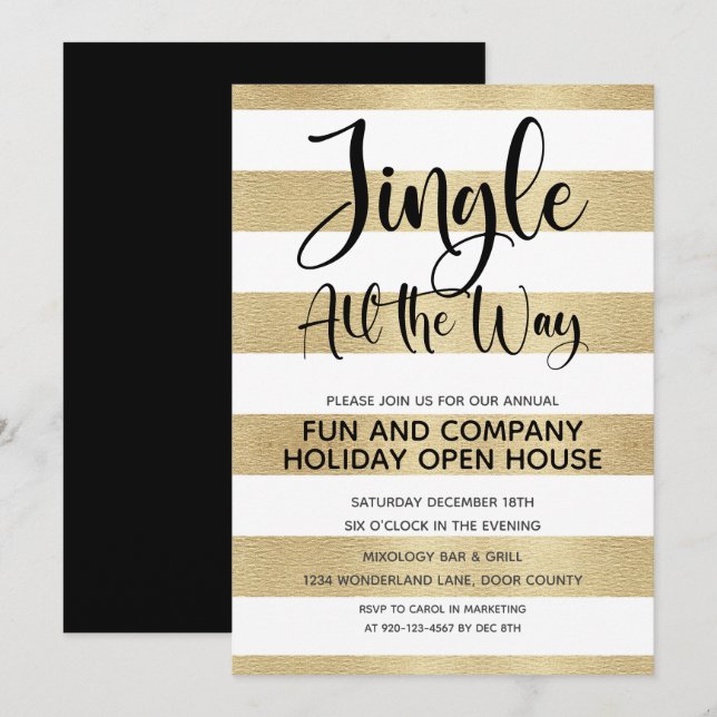 Corporate Jingle All The Way Holiday Open House Invitation (Front/Back)