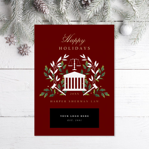 Corporate Law Firm  Foil Holiday Card