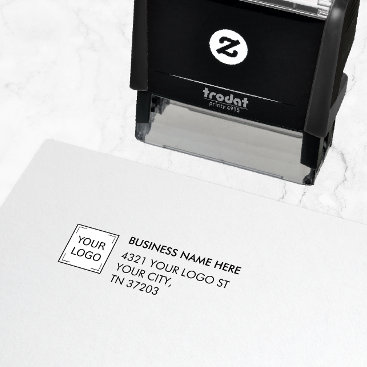 CORPORATE LOGO AND ADDRESS BUSINESS SELF-INKING STAMP