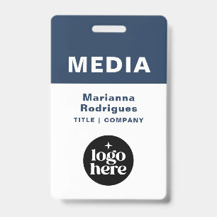 Corporate Logo Barcode Custom Media ID Tag Badge