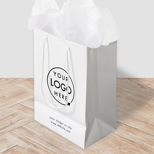 Corporate Logo  Business Modern Minimalist Medium Gift Bag