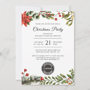 Corporate Logo Christmas Holidays Party Invitation