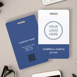 Corporate Logo Employee Blue ID badge