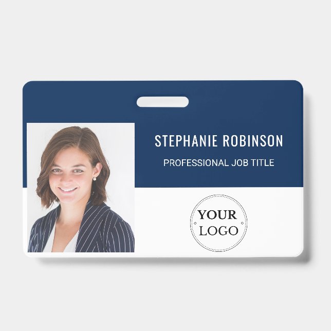 Corporate Logo, Employee Photo, Name, Bar Code Badge (Front)