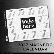 Corporate Logo Full Year 2027 Magnetic Calendar 