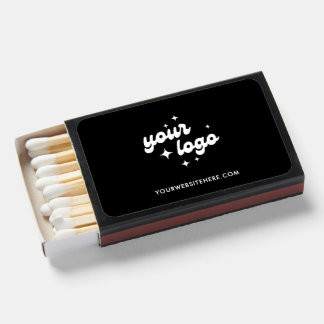 Corporate Logo Gift Black & White Matchbox Set 50 Matchboxes