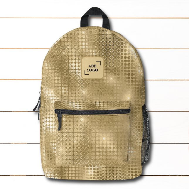 Corporate Logo Gold Abstract Pattern Printed Backpack (Creator Uploaded)