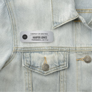 Corporate Logo Gray Color Printed Plastic Employee Name Tag