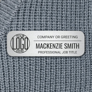 Corporate Logo Gray Color Printed Plastic Employee Name Tag