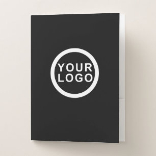 Corporate Logo Modern Classic Black Pocket Folder