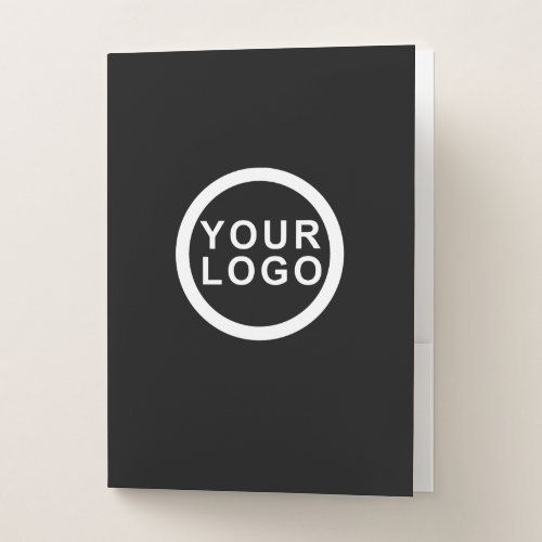 Corporate Logo Modern Classic Black Pocket Folder