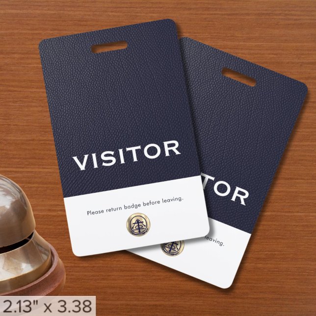 Corporate Logo Navy Blue Visitor Badge (Creator Uploaded)