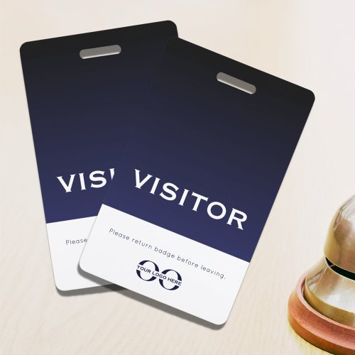 Corporate Logo Navy Blue Visitor Badge