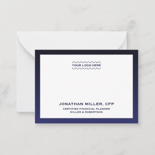 Corporate Logo Navy White Note Card