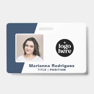 Corporate Logo Photo Barcode Custom Employee ID Badge