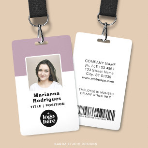 Corporate Logo Photo Barcode Custom Employee ID Badge