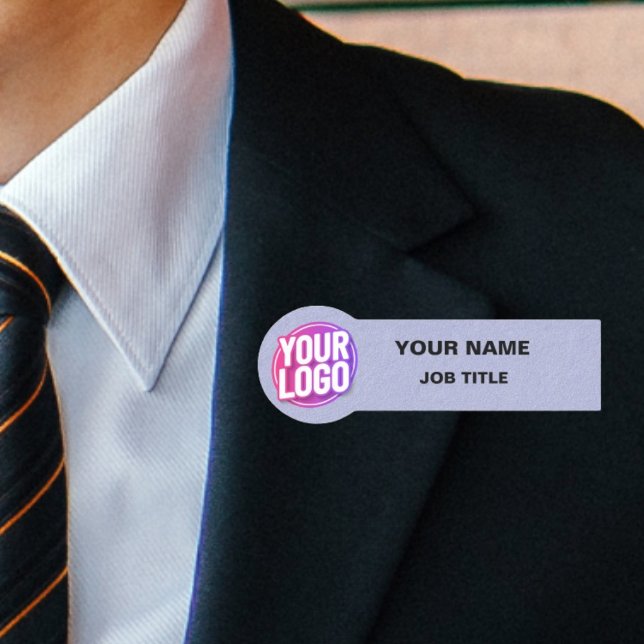 Corporate Logo Professional Employee Blue Name Tag (Creator Uploaded)